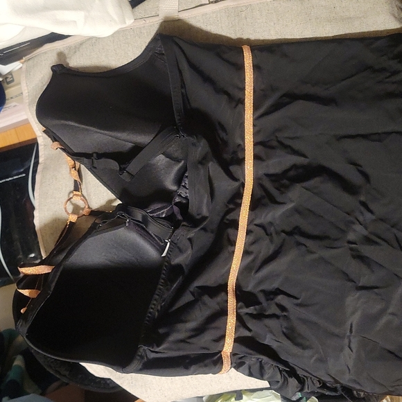 Rose Gold Strappy Swim Tankini Top with Built-In Plunge Bra | Cacique size 44DDD - Picture 3 of 6